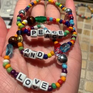 Peace and love handmade bracelet